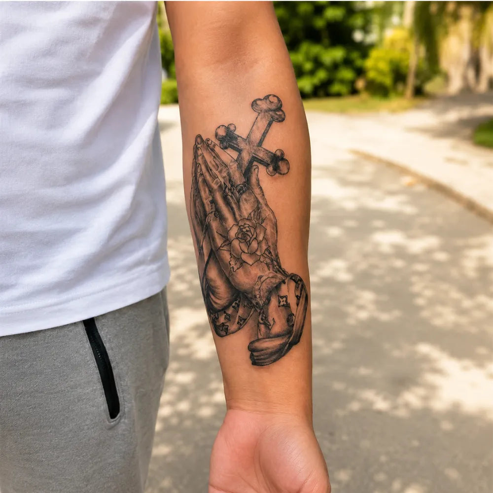 SafeTatt — Holy Faith · fotografie tetování na kůži