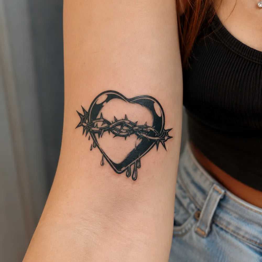 SafeTatt — Thorned Heart · fotografie tetování na kůži