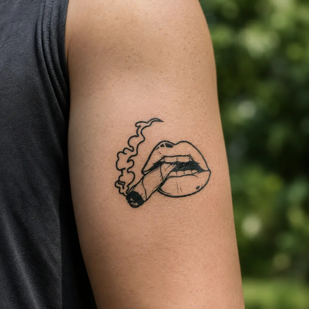 SafeTatt — Smoking Lips · fotografie tetování na kůži