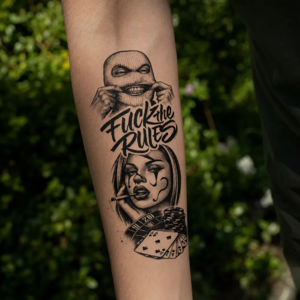 SafeTatt — Rebel Luck · fotografie tetování na kůži
