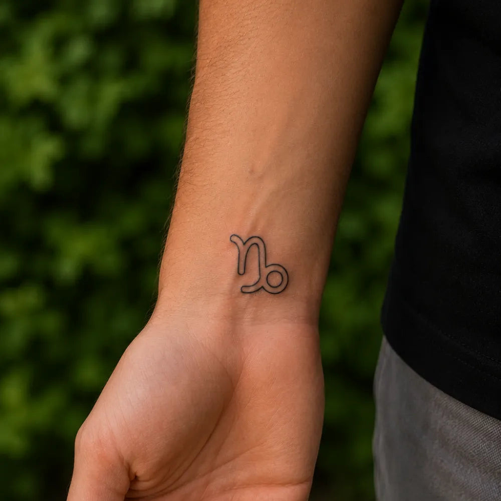 SafeTatt — Capricorn Sign · fotografie tetování na kůži