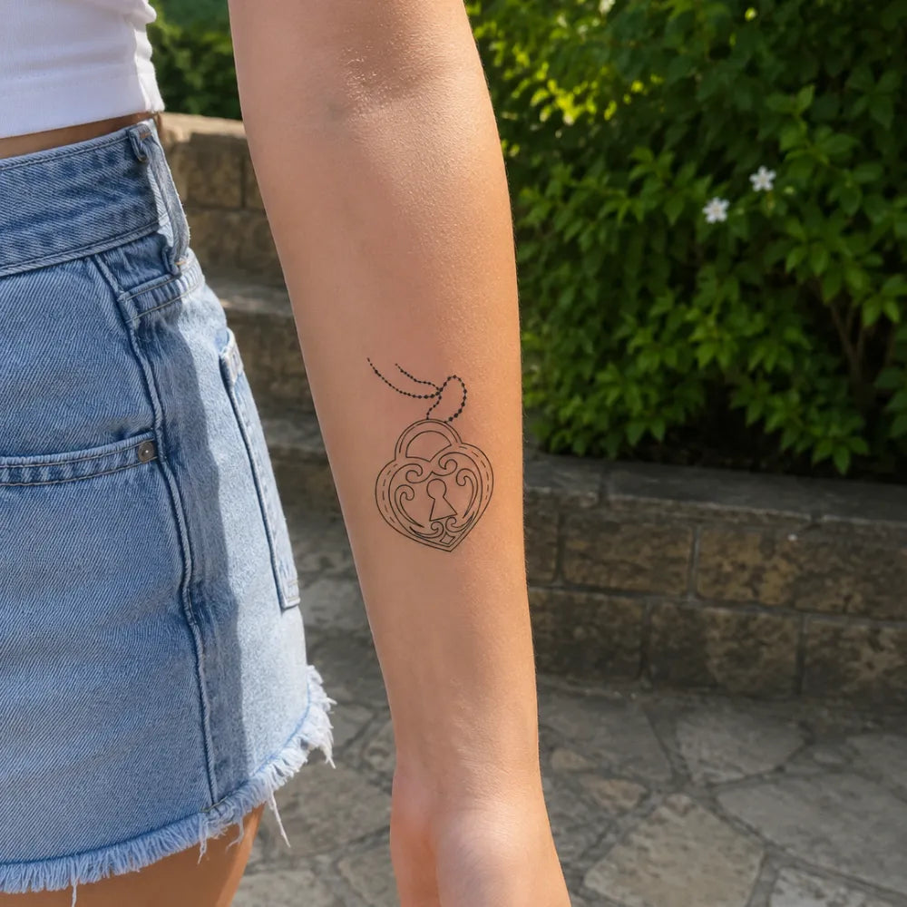 SafeTatt — Locked Heart · fotografie tetování na kůži
