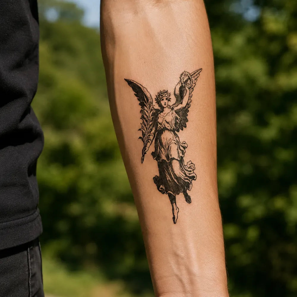 SafeTatt — Victorian Winged · fotografie tetování na kůži