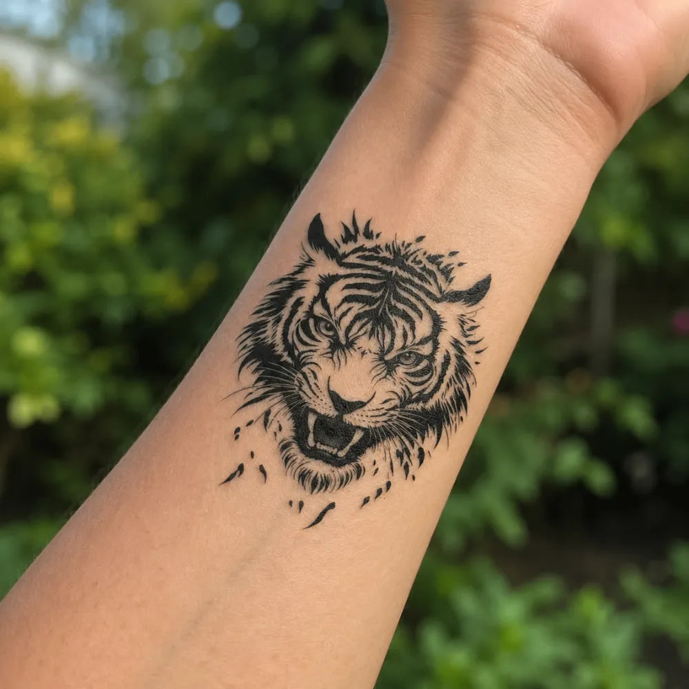 SafeTatt — Tiger Roar · fotografie tetování na kůži