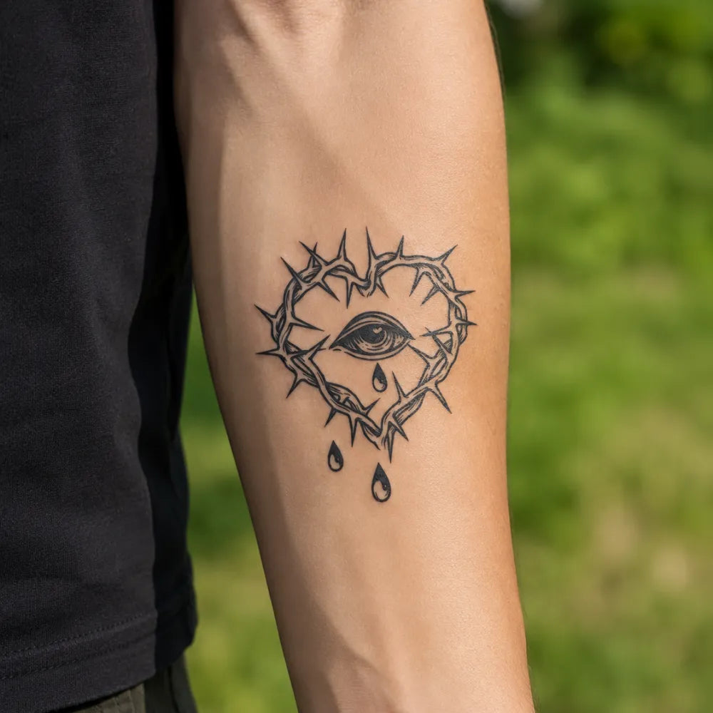 SafeTatt — Thorn-Heart · fotografie tetování na kůži