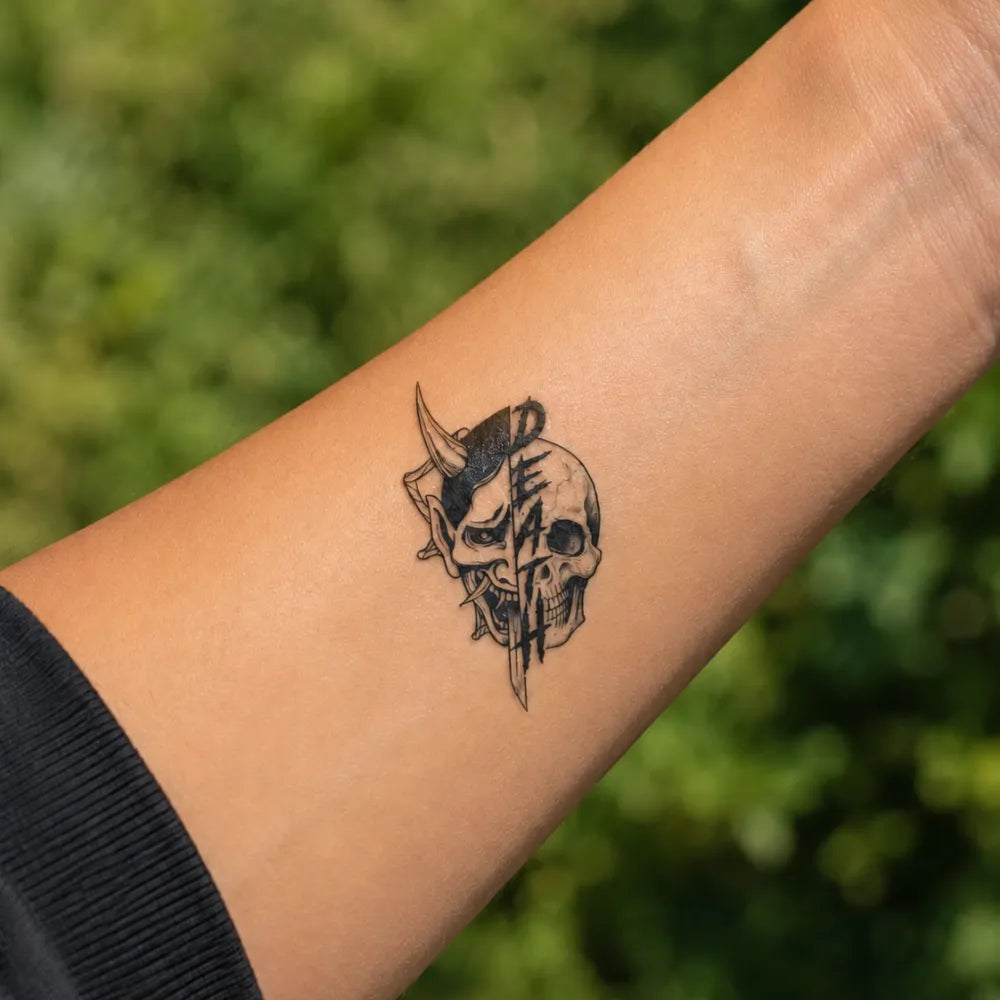 SafeTatt — Split Death · fotografie tetování na kůži